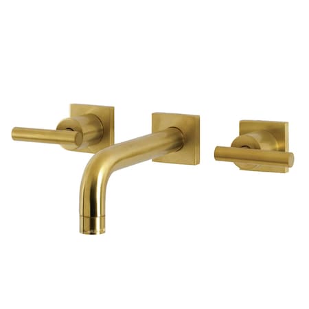 Kingston Brass KS6127CML Two-Handle Wall Mount Bathroom Faucet, Brushed Brass KS6127CML